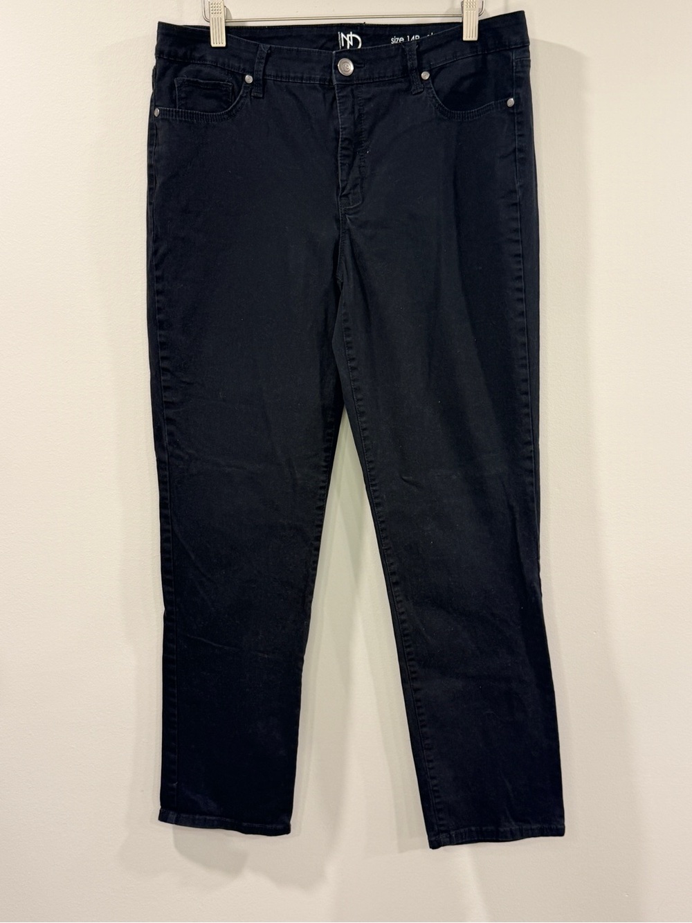 new directions Womens Black Straight-Leg Jeans Size 14R